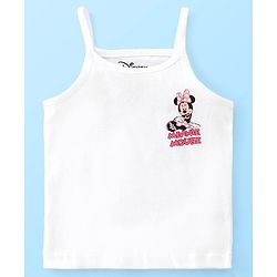 Babyhug Disney Cotton Lycra Singlet Sleeves Slips With Minnie Mouse Graphics Pack of 3 - White