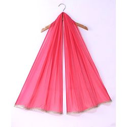 Babyhug Woven Sleeveless Mirror Work Embroidered Choli Lehenga & Duapatta Set- Hot Pink