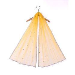 Babyhug Woven Frill Sleeves Net Floral Embroidered Kurti Palazzo & Dupatta Set - Yellow