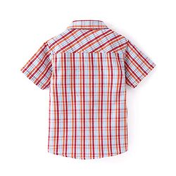 Babyhug Cotton Woven Half Sleeves Regular Collar Checkered Shirt - Multicolor