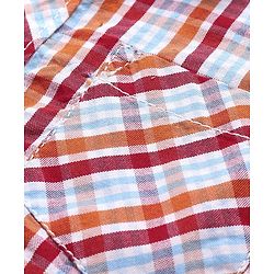 Babyhug Cotton Woven Half Sleeves Regular Collar Checkered Shirt - Multicolor