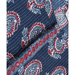 Babyhug Cambric Woven Full Sleeves Printed Kurta Pyjama Set - Blue