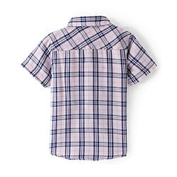 Babyhug Cotton Woven Half Sleeves Regular Collar Checkered Shirt - Pink