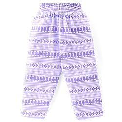 Babyhug Cotton Knit Full Sleeves Night Suit With Bear Print -Lavender