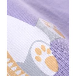 Babyhug Cotton Knit Full Sleeves Night Suit With Bear Print -Lavender
