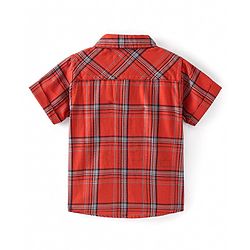 Babyhug Cotton Woven Half Sleeves Check Shirt - Red