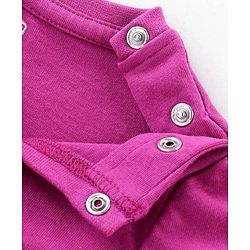 Babyhug Cotton Knit Full Sleeves Night Suit with Snow Bear & Flakes Print - Purple