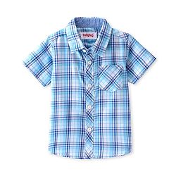 Babyhug Cotton Woven Half Sleeves Regular Collar Checkered Shirt - Blue