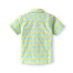 Babyhug Cotton Woven Half Sleeves Regular Collar Checkered Shirt - Yellow