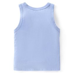 Babyhug 100 % Cotton Knit Sleeveless Sandos with Striped & Animal Print  Pack of 3- Blue & Green