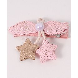 Babyhug Free Size Hair Accessories Combo Set With Bow & Floral Applique - Pink