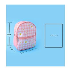 Babyhug Checkered Fashion Backpack - Light Peach