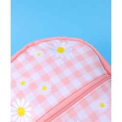 Babyhug Checkered Fashion Backpack - Light Peach