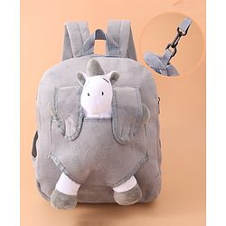 Babyhug Fashion Backpacks Unicorn Applique - Grey