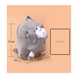Babyhug Fashion Backpacks Unicorn Applique - Grey