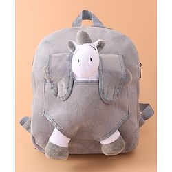Babyhug Fashion Backpacks Unicorn Applique - Grey