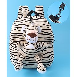 Babyhug Tiger Applique Fashion Backpack - Grey