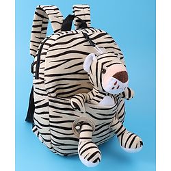 Babyhug Tiger Applique Fashion Backpack - Grey