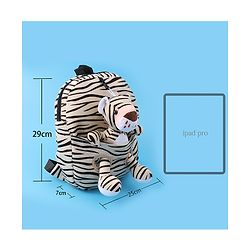 Babyhug Tiger Applique Fashion Backpack - Grey