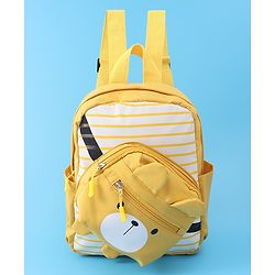 Babyhug Teddy Bear Applique Fashion Backpack - Yellow