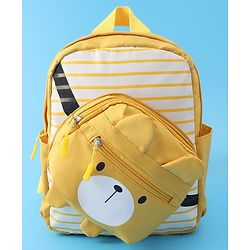 Babyhug Teddy Bear Applique Fashion Backpack - Yellow