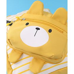 Babyhug Teddy Bear Applique Fashion Backpack - Yellow