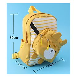Babyhug Teddy Bear Applique Fashion Backpack - Yellow