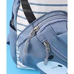 Babyhug Teddy Bear Applique Fashion Backpack - Blue