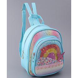 Babyhug Rainbow Detailed Fashion Backpack Free Size - Blue
