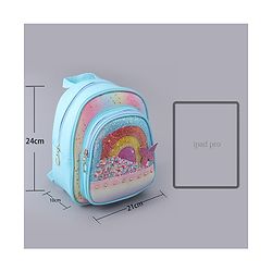 Babyhug Rainbow Detailed Fashion Backpack Free Size - Blue