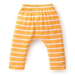 Babyhug Cotton Interlock Full Length Diaper Leggings with Striped & Animal Print Pack of 3 - Multicolor