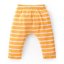 Babyhug Cotton Interlock Full Length Diaper Leggings with Striped & Animal Print Pack of 3 - Multicolor