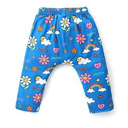 Babyhug Interlock Cotton Knit Full Length Diaper Leggings with Floral & Polka Dots Print Pack of 3 - Multicolour