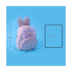 Babyhug Bow Applique  Fashion Backpack with Sequin Detailing  - Purple