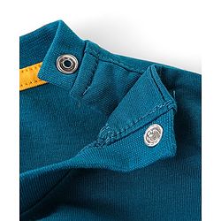 Babyhug Cotton Knit Full Sleeves T-Shirt with Tiger Print - Teal