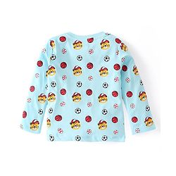Babyhug Cotton Knit Full Sleeves Striped & Tiger Printed T-Shirts Pack of 3  - Yellow Teal & Sky Blue