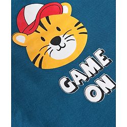 Babyhug Cotton Knit Full Sleeves Striped & Tiger Printed T-Shirts Pack of 3  - Yellow Teal & Sky Blue