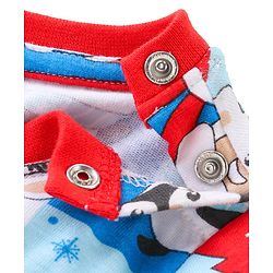 Babyhug Cotton Knit Full Sleeves Night Suit With Christmas Theme Print - Multicolour