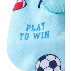 Babyhug 100% Cotton Interlock Knit  Mittens & Booties with Ball Print - Sky Blue