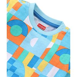 Babyhug Cotton Knit Half Sleeves T-Shirt & Shorts Set With Abstract Print - Multicolor