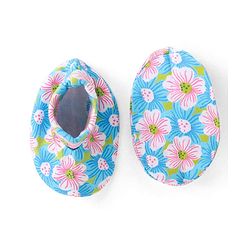 Babyhug 100% Cotton Knit Floral Print Mittens and Booties - Blue