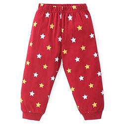 Babyhug Cotton Knit Full Sleeves Night Suit With Text Print - Brown