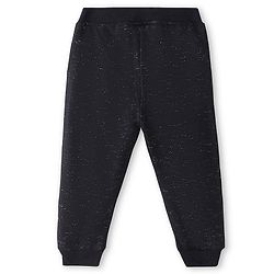 Babyhug Terry Knit Full Length Lounge Pant Unicorn Print - Black