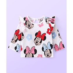 Babyhug Disney Cotton Knit  Full Sleeves Top with Minnie Mouse Graphics & Frill Detailing Pack of 3 - Red White & Blue