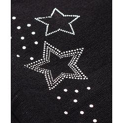 Babyhug French Terry Full Length Jegging with Beads Detailing - Black