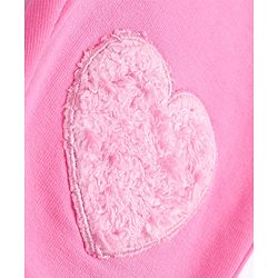 Babyhug French Terry Knit Full Length Stretchable Jeggings with Heart Applique - Pink