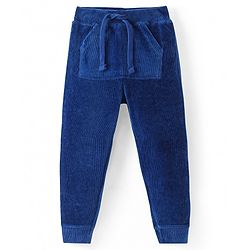 Babyhug Cotton Woven Full Length Corduroy Pant Solid Colour - Blue