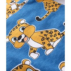 Babyhug Cotton Knit Full Sleeves Regular Collar Shirt with Cub Print - Navy Blue