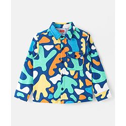 Babyhug Cotton Knit Full Sleeves Printed Shirt - Multicolour