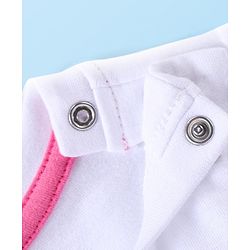 Babyhug Cotton Knit Full Sleeves Night Suit with Polka Dot Print - White & Pink
